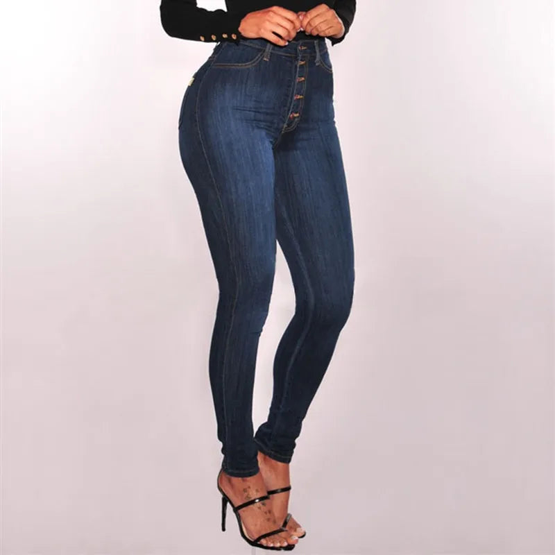 calça jeans skinny cintura alta.