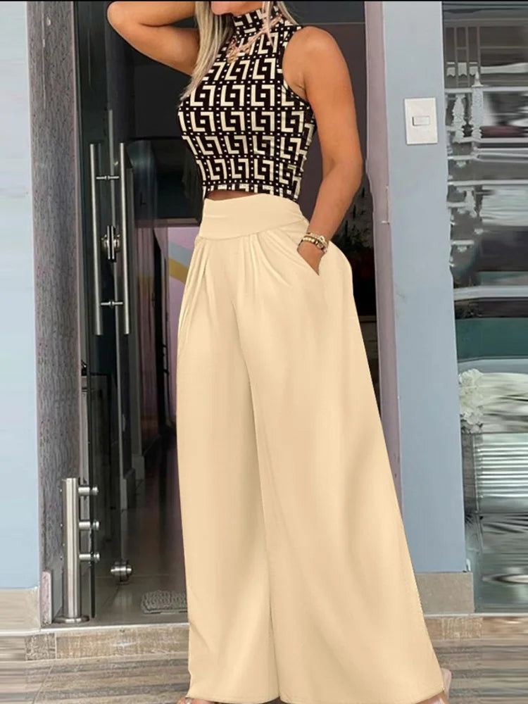 conjunto pantalona com semi croopd