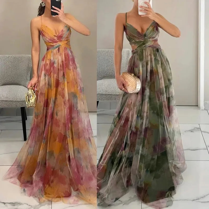 vestido longo,tecido leve e confortavel