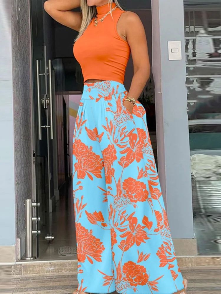 conjunto pantalona com semi croopd