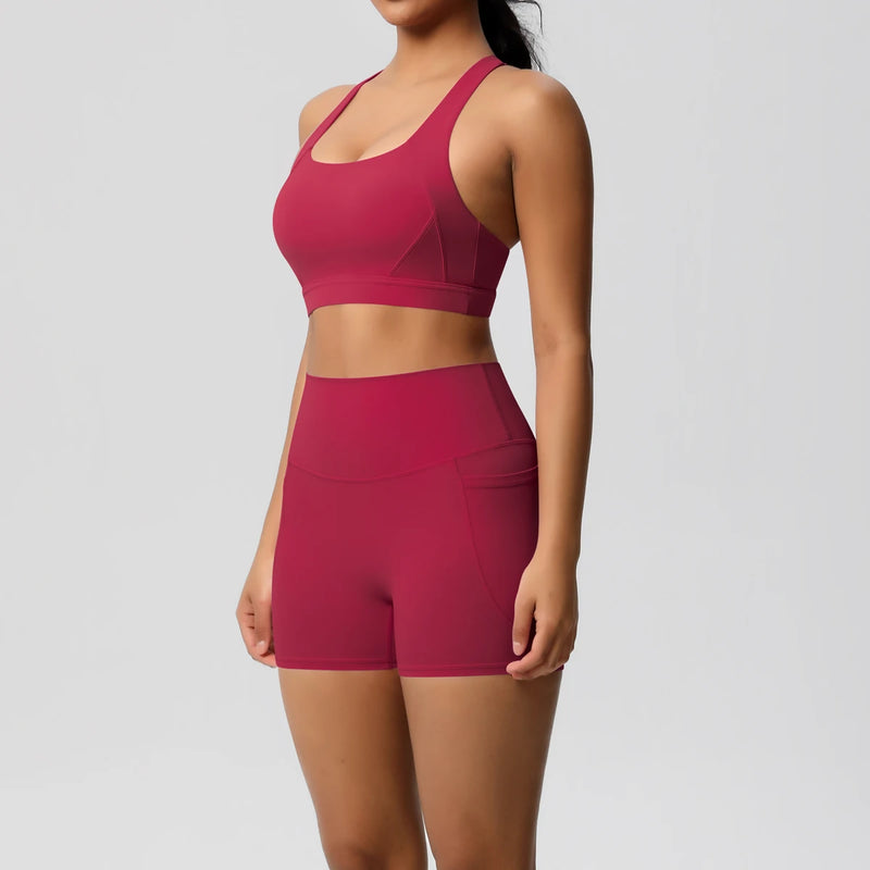 conjunto esportivo com bolsos lateral