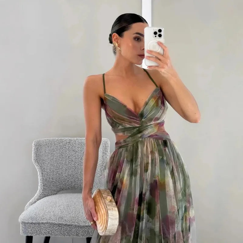 vestido longo,tecido leve e confortavel