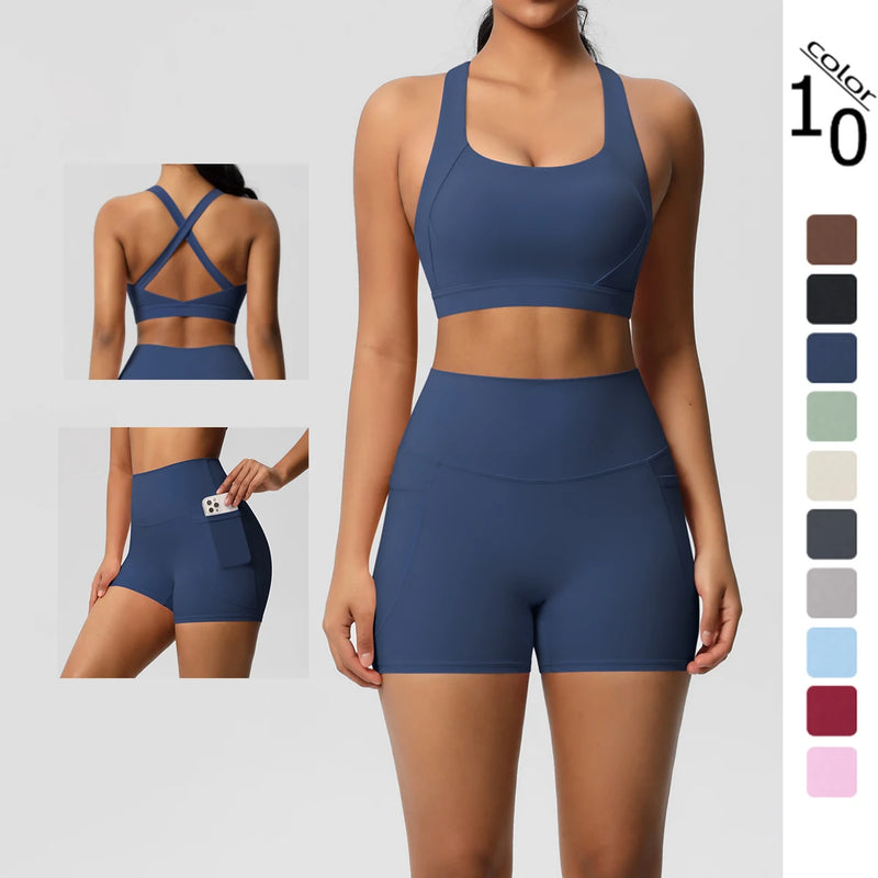 conjunto esportivo com bolsos lateral