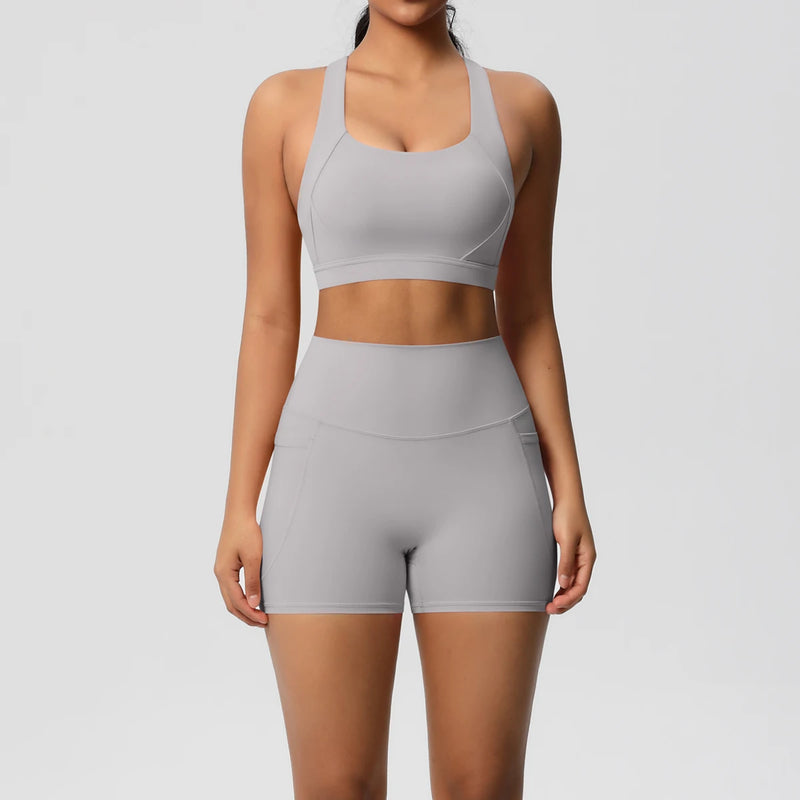 conjunto esportivo com bolsos lateral