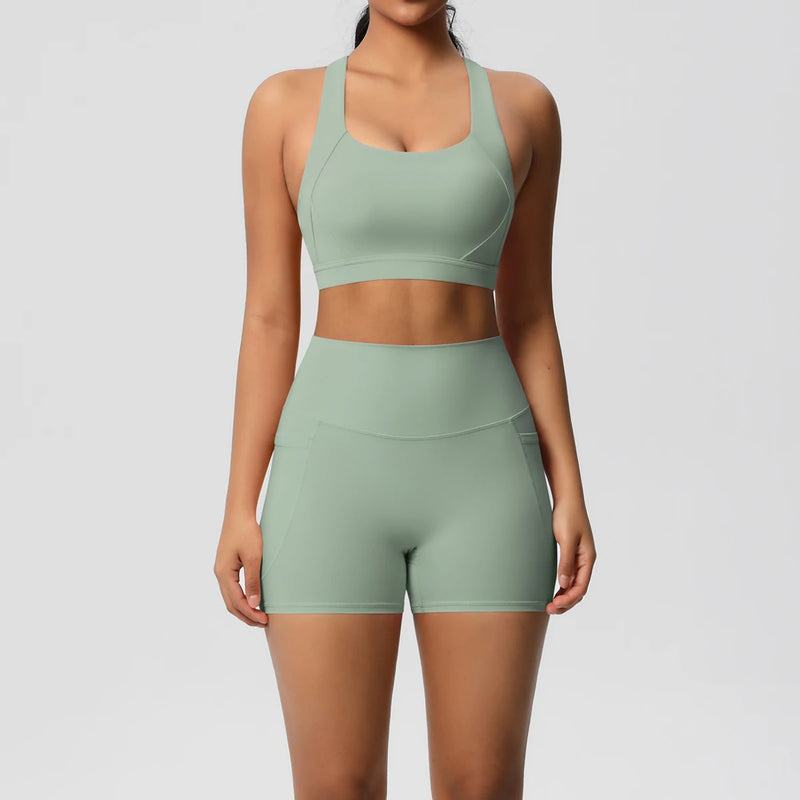 conjunto esportivo com bolsos lateral