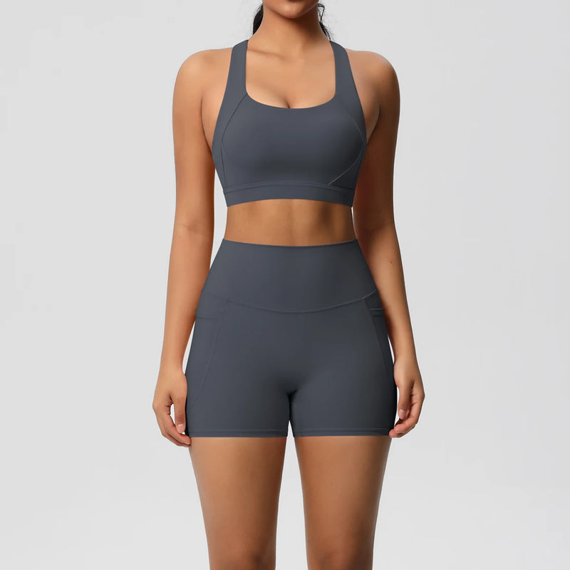conjunto esportivo com bolsos lateral