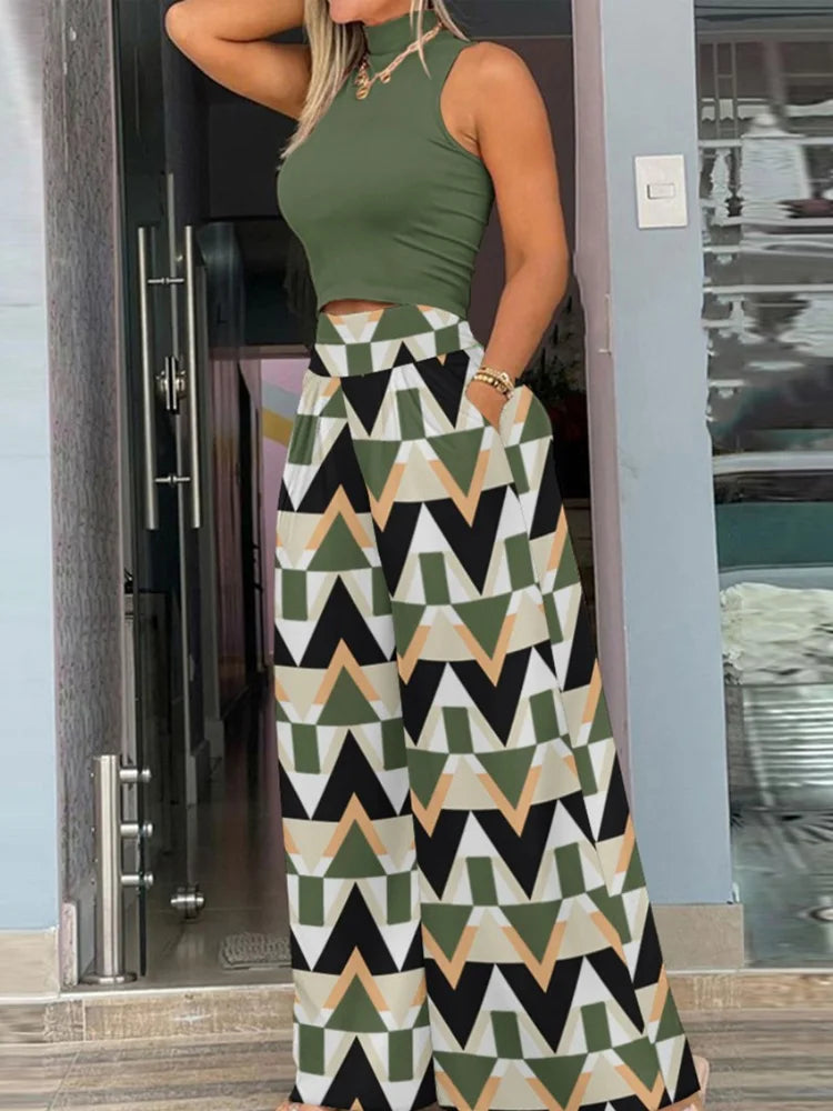 conjunto pantalona com semi croopd